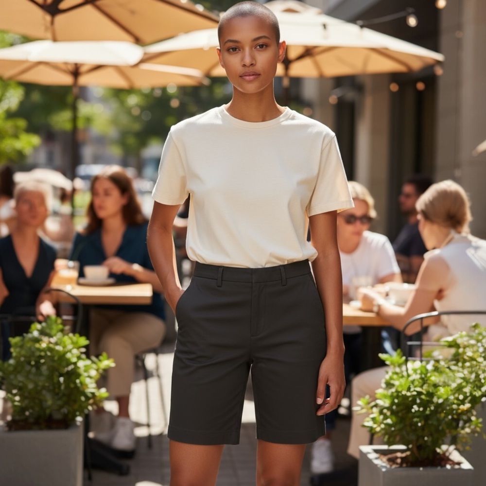 GAP Women's Black Trouser Tuxedo Stretch Shorts with Pockets in Size 4